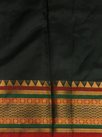Dark green Banarasi silk saree -IHAISH1