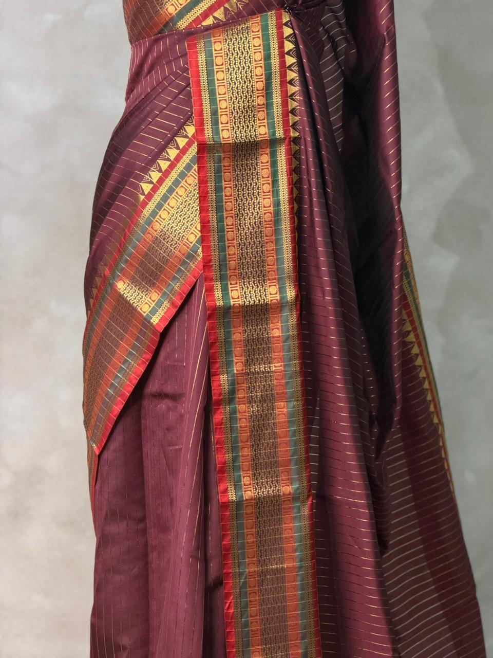 Maroon Banarasi silk saree -IHAISH2