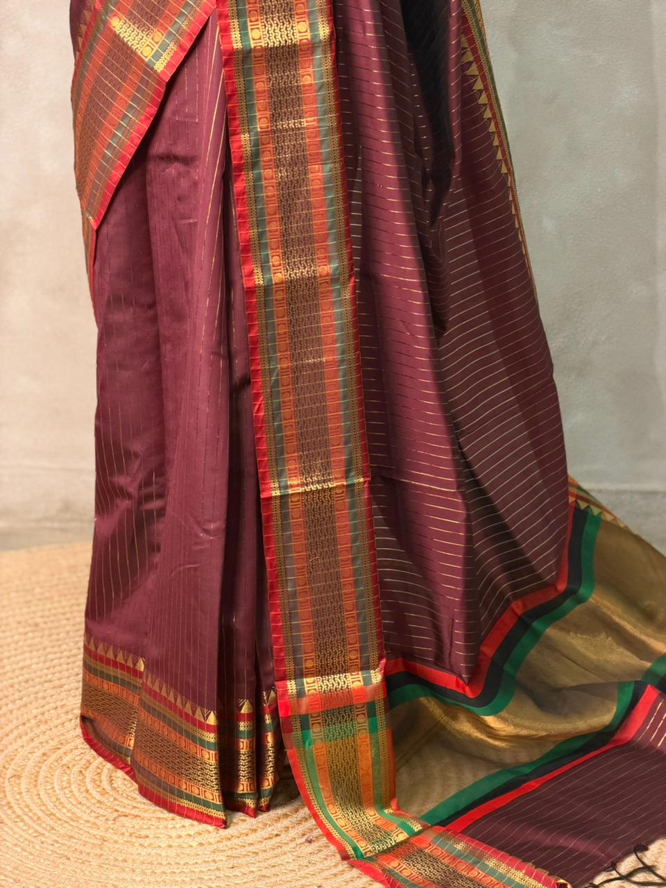 Maroon Banarasi silk saree -IHAISH2