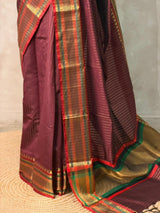Maroon Banarasi silk saree -IHAISH2