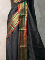 Black Banarasi silk saree -IHAISH3