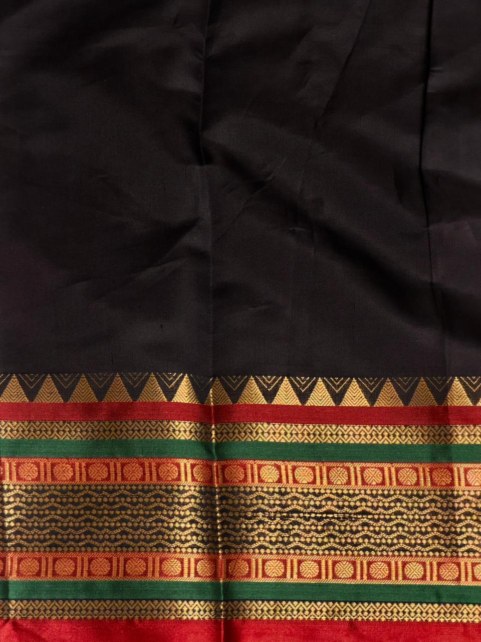 Black Banarasi silk saree -IHAISH3