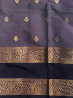 Grey and blue Banarasi silk saree -LZ10A