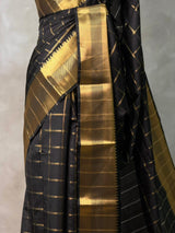 Black semi Banarasi silk saree -RUK44B