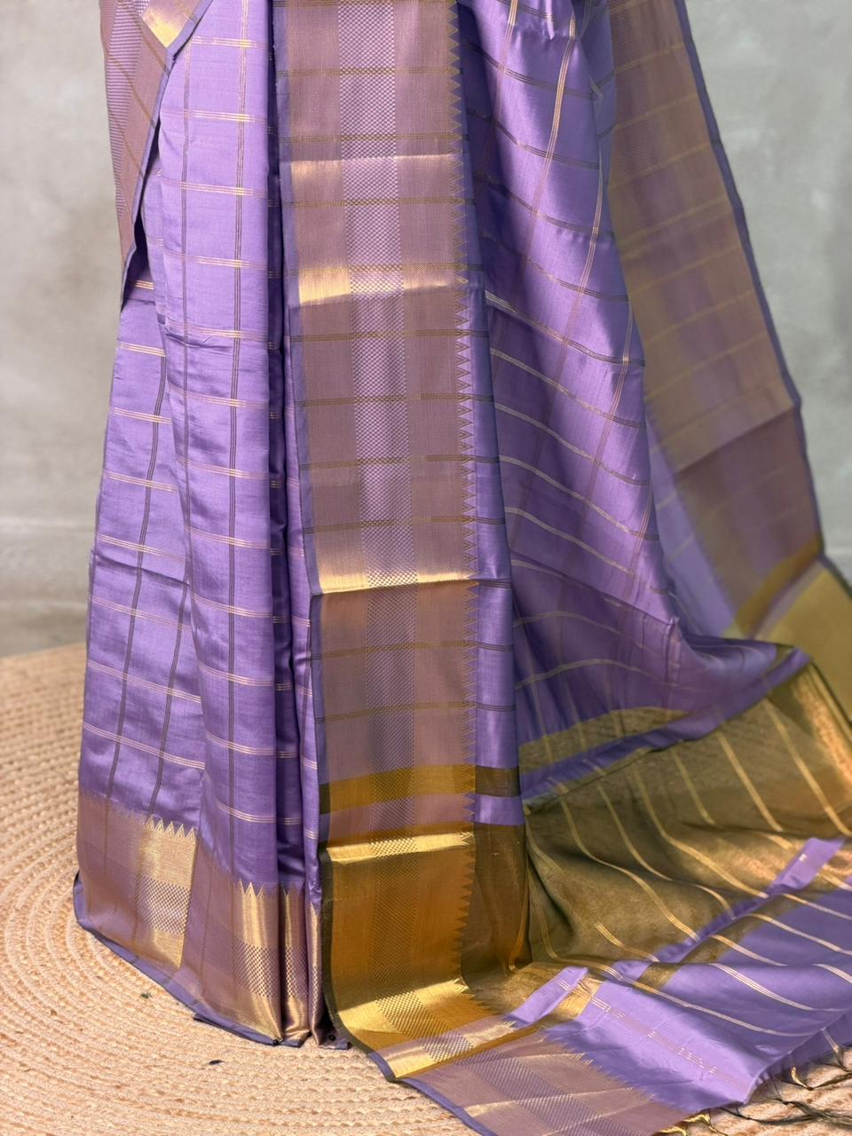 Lavender semi Banarasi silk saree -RUK44C