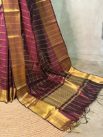 Brown semi Banarasi silk saree -RUK44E