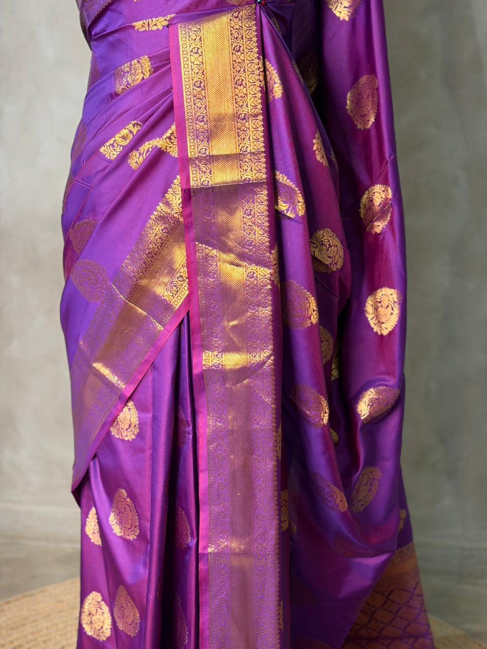 Violet Banarasi silk saree -PIH71D