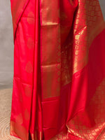 Reddish pink Banarasi silk saree -PIH71C