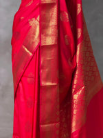 Reddish pink Banarasi silk saree -PIH71C