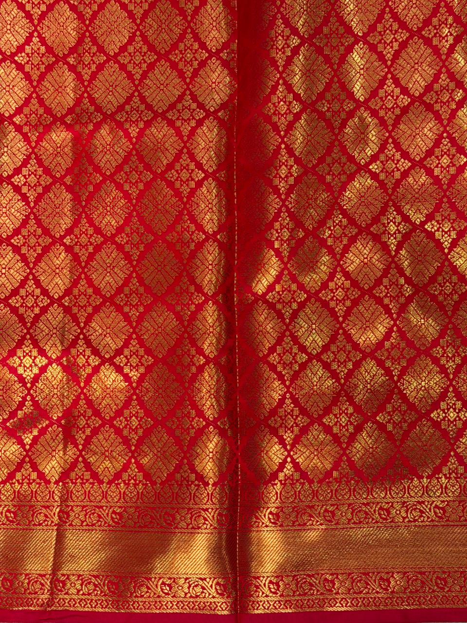 Reddish pink Banarasi silk saree -PIH71C