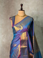 Blue Banarasi silk saree -PIH71B