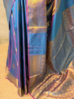 Blue Banarasi silk saree -PIH71B