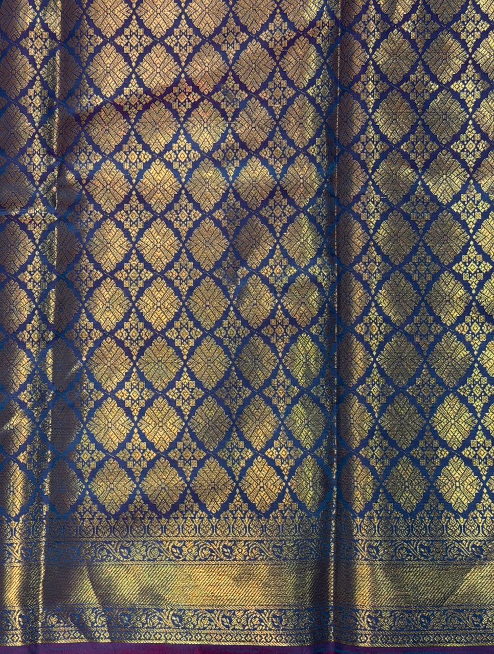 Blue Banarasi silk saree -PIH71B