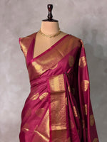Deep wine Banarasi silk saree -PIH71A