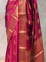 Deep wine Banarasi silk saree -PIH71A