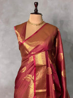 Maroon Banarasi silk saree -PIH71