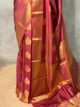 Maroon Banarasi silk saree -PIH71
