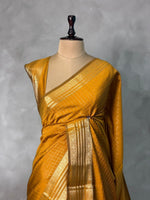 Mustard Yellow semi banarasi saree -PIH22D