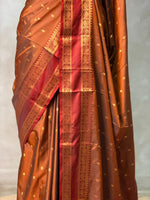 Rust Orange Banarasi silk saree -PIH72
