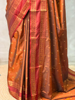 Rust Orange Banarasi silk saree -PIH72