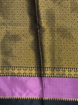 Black and pink Banarasi silk saree -PIH73