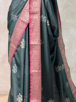 Black and magenta Banarasi silk saree -LZ11A