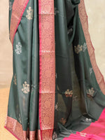 Black and magenta Banarasi silk saree -LZ11A