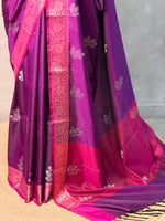 Wine and magenta Banarasi silk saree -LZ11B