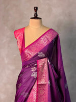 Wine and magenta Banarasi silk saree -LZ11B