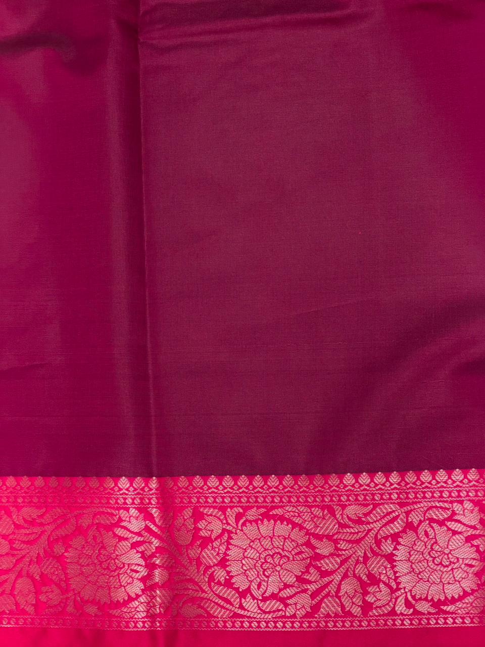 Navy blue and magenta Banarasi silk saree -LZ11C