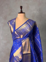 Blue semi Banarasi silk saree -RUK44D