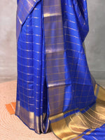 Blue semi Banarasi silk saree -RUK44D