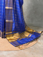 Blue semi Banarasi silk saree -RUK44D