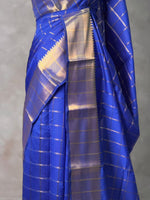 Blue semi Banarasi silk saree -RUK44D