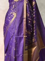 Violet Banarasi silk saree - GAL3