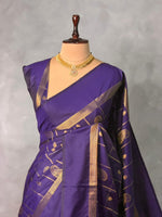 Violet Banarasi silk saree - GAL3