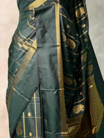 Bottle Green Banarasi silk saree - GAL3A