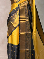 Gold and Black Banarasi silk saree - PIH63B