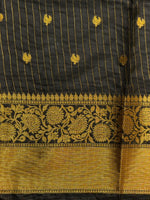 Gold and Black Banarasi silk saree - PIH63B