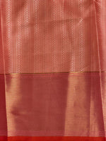 Peach and Red Banarasi silk saree -LZ12A