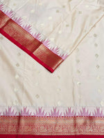 Sandal and red kanchipuram silk saree- PSSR323