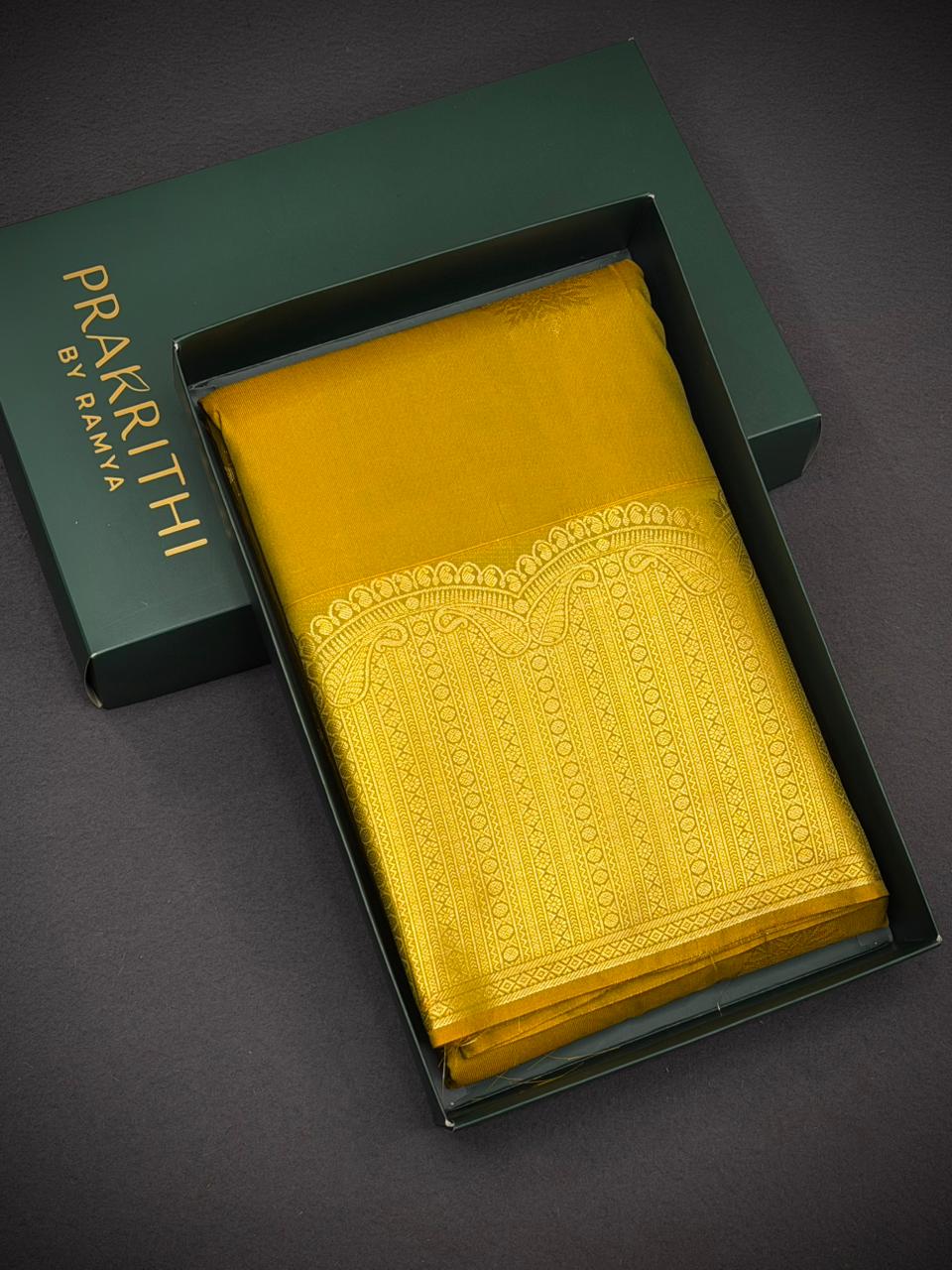 Olive Green kanchipuram silk saree- PSSR324