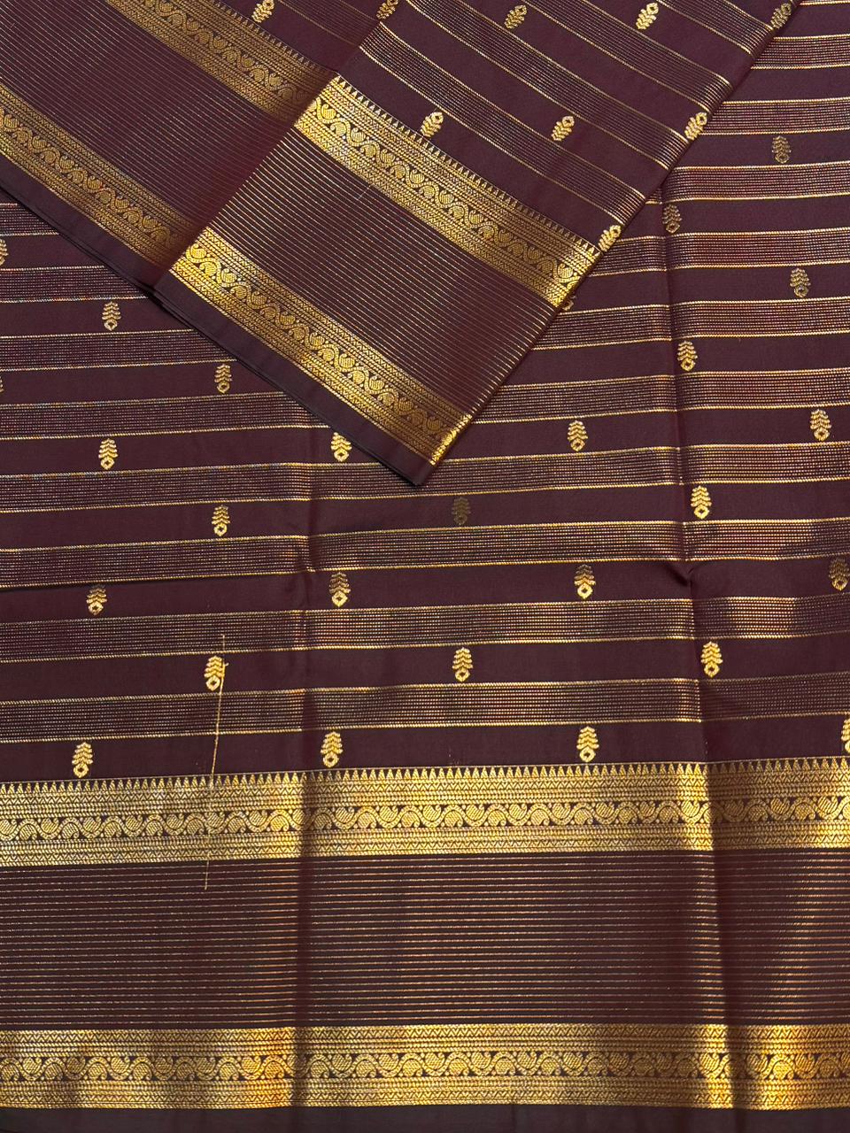 Deep Brown kanchipuram silk saree- PSSR326