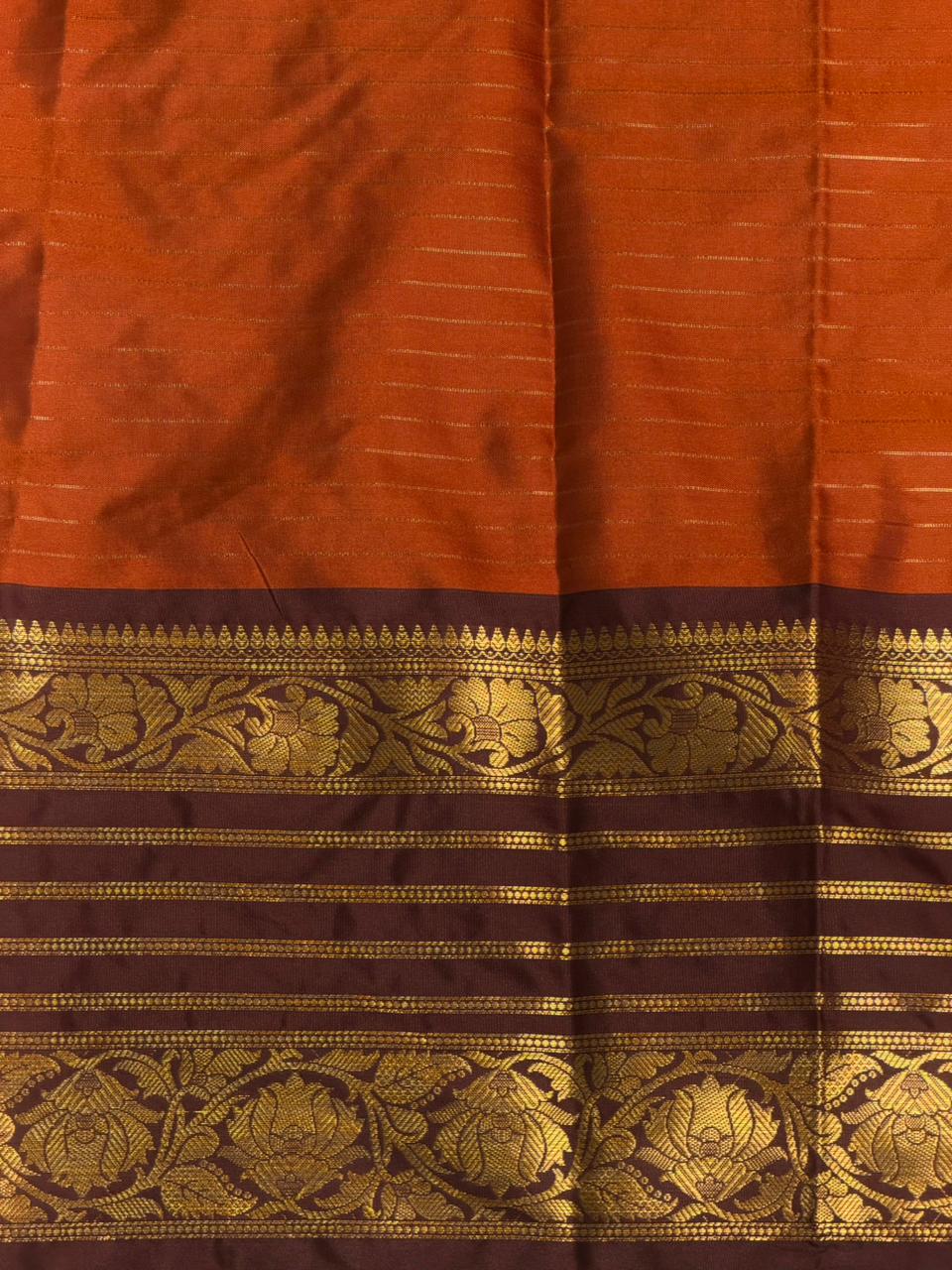 Orange and Brown Banarasi silk saree - GAL5