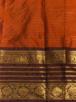 Orange and Brown Banarasi silk saree - GAL5