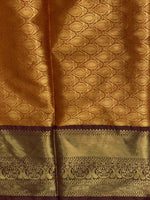 Orange and Brown Banarasi silk saree - GAL6