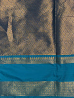 Dark and light blue Banarasi silk saree - GAL10