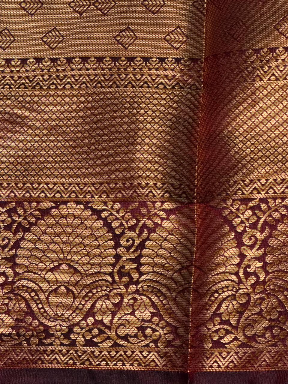 Maroon Banarasi silk saree - GAL4