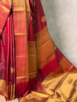 Maroon Banarasi silk saree - GAL4