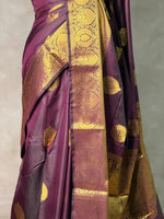 Deep Wine Banarasi silk saree - GAL4A